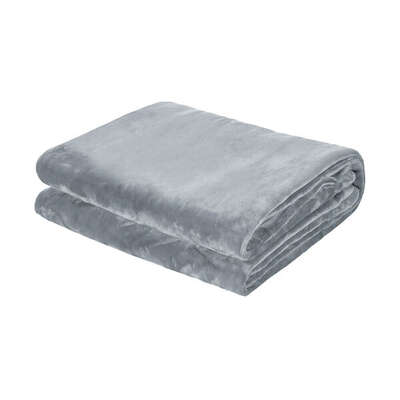 Washable Heated Electric Throw Blanket Bedding Fleece Light Grey 160x130cm