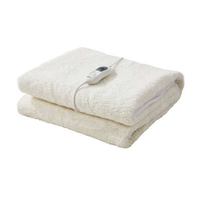 Single Electric Blanket Bedding Collection Fitted Fleece Underlay White 3-Heat Timer