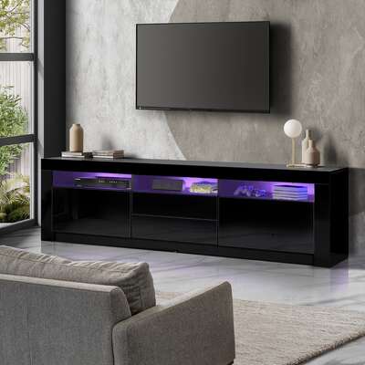 180cm TV Entertainment Unit RGB LED Black | EXTG