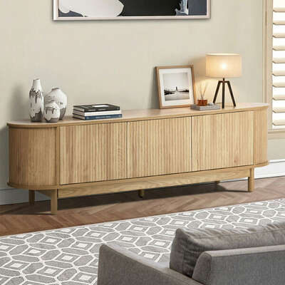 160cm TV Entertainment Unit Natural Wood | EXTG