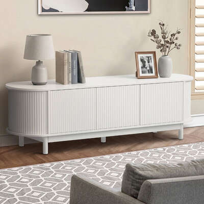 TV Entertainment Unit 160cm White Scandinavian | EXTG