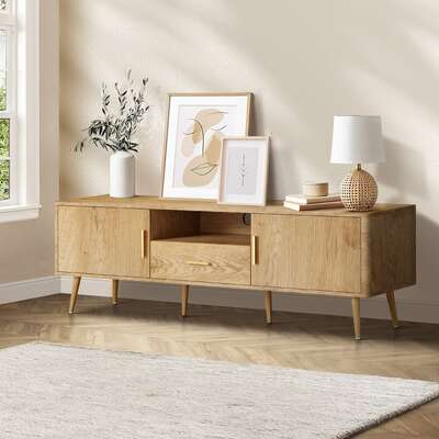 TV Cabinet Entertainment Unit Stand 160cm Natural