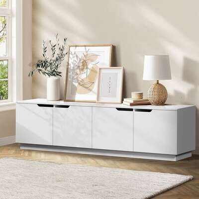 180cm TV Entertainment Unit Cabinet White | EXTG