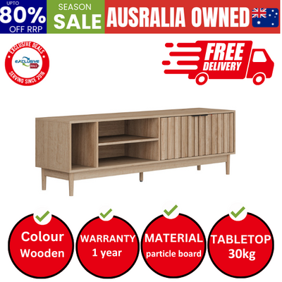 TV Cabinet Entertainment Unit Stand 160cm Natural
