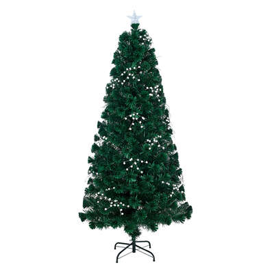 LED Christmas Tree 1.8M 6FT Fibre-Optic Warm Lights Artificial Xmas Decor