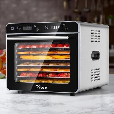 Vevare Food Dehydrators Stainless Steel Jerky Dehydrator Fruit Dryer  8 Trays
