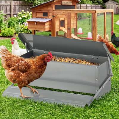 Galvanised Chicken Feeder Treadle 51x38x19cm