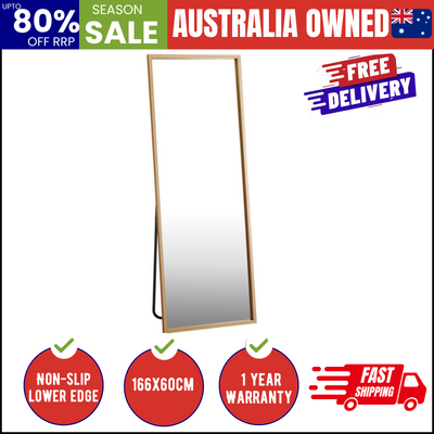 Wooden Full Length Mirror 166x60cm Rectangle