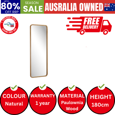 Wooden Full Length Mirror 180x70cm Rectangle Floor Mirrors