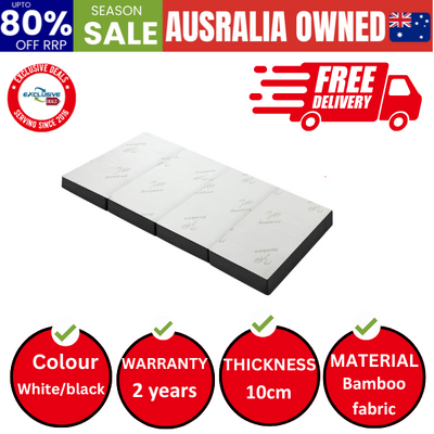 Bedra Foldable Mattress Bamboo 4 Fold Camping Floor Cushion