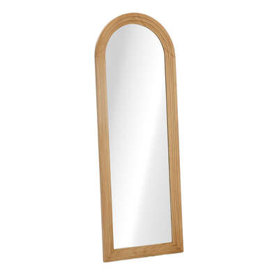 Full Length Arch Mirror 165x60cm Natural Wood Wall Mounted