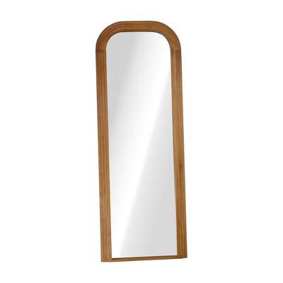 Full Length Arch Mirror 165x60cm Brown Wood Top Round Corner