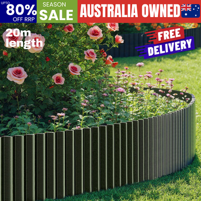 Garden Edging 20mx30cm Lawn Edge Border Fence Steel Black