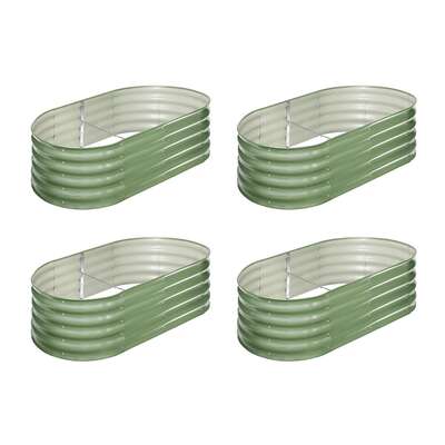 4x Garden Bed 160x80x42cm Planter Box Raised Container Galvanised Green