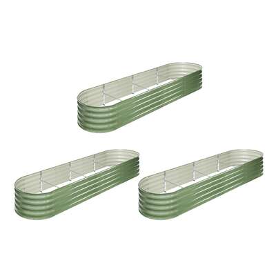 3x Garden Bed 320x80x42cm Planter Box Raised Container Galvanised Green