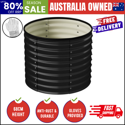 Garden Bed 80x68cm Galvanised Steel Round