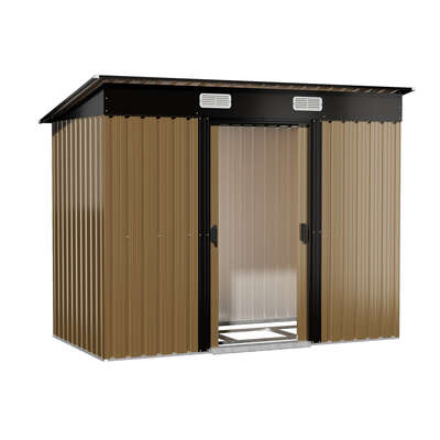 Garden Shed Workshop Collection Outdoor Storage Skillion Roof 238x131cm Steel