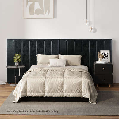 Bed Frame Headboard Double Queen King Bedhead Black Leather