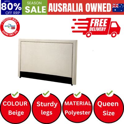 Queen Size Bed Headboard Bedhead Beige