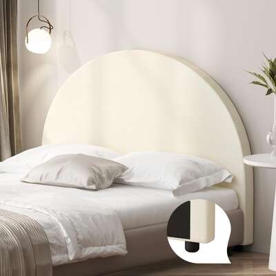 Bed Head Double Size Headboard Fabric Beige