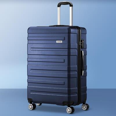  28" Luggage Suitcase Trolley Set Travel TSA Lock Storage Hard Case Navy