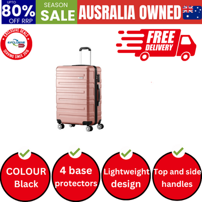 28" Luggage Suitcase Trolley Set Travel TSA Lock Pink