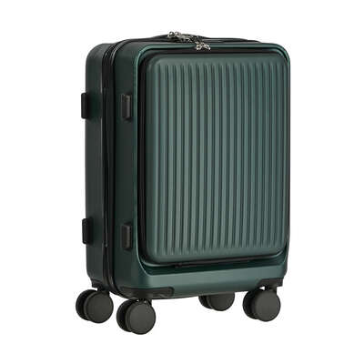 Travel Luggage 24" Suitcase Front-Opening ABS Hard Case Green Trolley