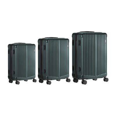 Expandable Travel Luggage Set Adventure Series ABS Trolley 20 24 28 Inch Green 3 Piece