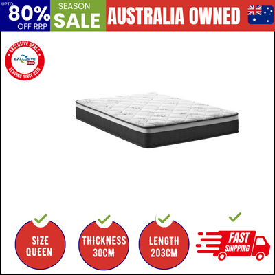 Queen Mattress Luxury Foam Pocket Spring 30cm