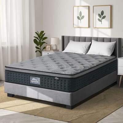 Double Mattress Euro Top Spring Medium Firm 34cm | EXTG