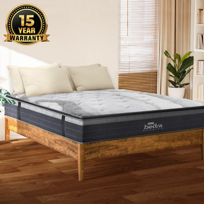 King Mattress Breathable Spring Euro Top Natural Latex Foam 36cm 7 zone