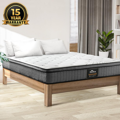 Double Mattress Bed Spring Mattress 4D Mesh Fabric Euro Top Medium 22cm