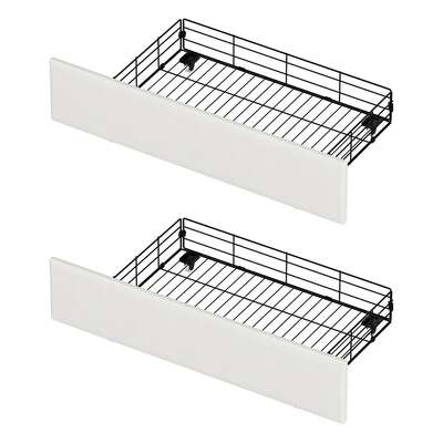 Bed Frame With Trundle Storage Metal Drawers White Set Of 2