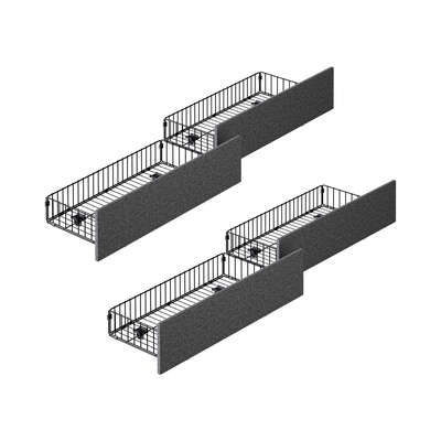 Trundle Drawers With Wheels For Bed Frame Metal Storage Grey Set Of 4