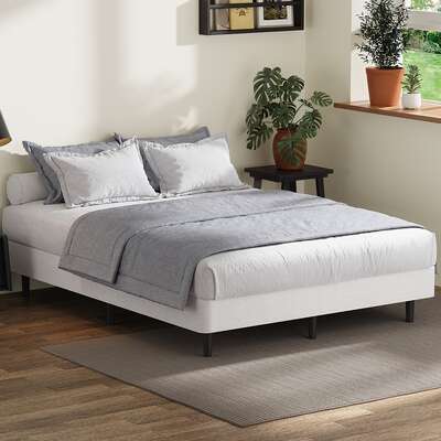 Metal Bed Frame Fabric Cover 191x137x34cm