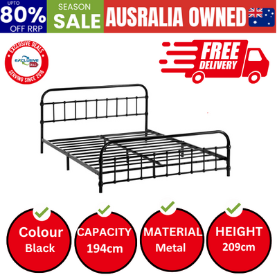 Metal Bed Frame Double Size Bed Base Platform