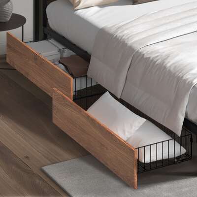 Under Bed Storage Drawers 4pc Steel Brown | EXTG