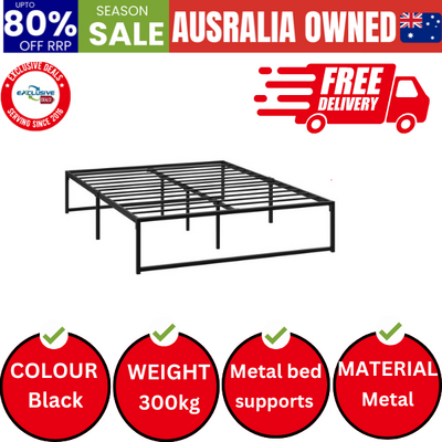 Metal Bed Frame Queen Size Beds Platform Black