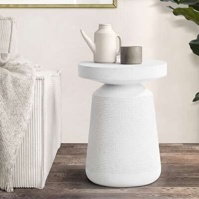 Coffee Bedside Table Nightstand White