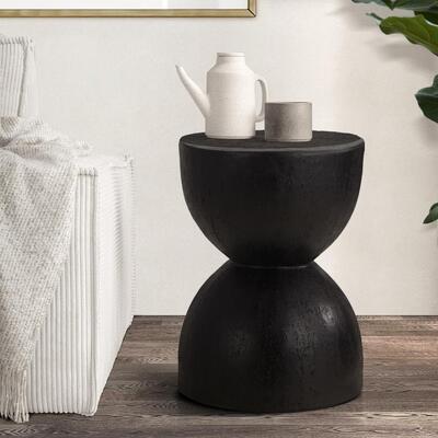 Side Table Concrete Outdoor Indoor Black