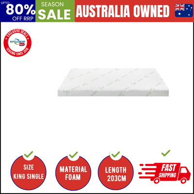 King Single 8CM Memory Foam Mattress Topper Cool Gel Bed Bamboo Cover 7-Zone