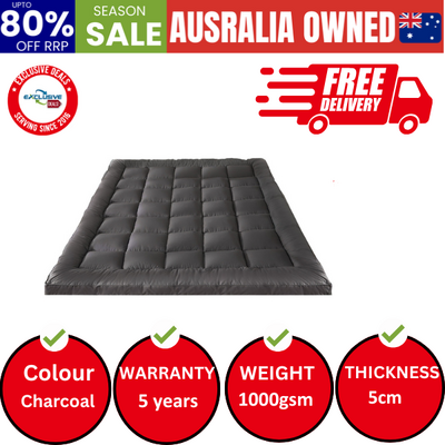 Queen Mattress Topper Pillow Top Mattress Topper 1000GSM Microfiber