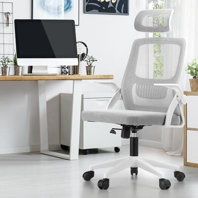  Mesh Office Chair Executive Fabric Gaming Seat Racing Tilt Computer White