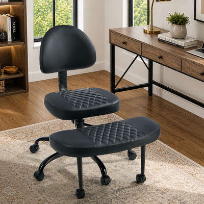 Cross Legged Office Chair Adjustable Height Black | EXTG
