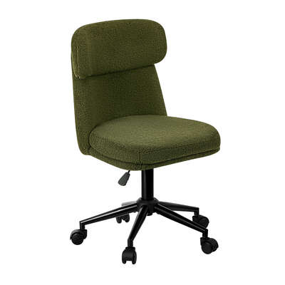 Armless Office Chair Mid Back Computer Desk Chair With Wheels Green