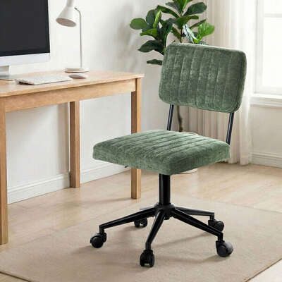 Green Armless Mid Back Office Chair Swivel | EXTG