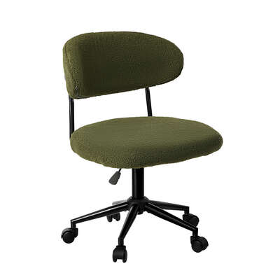 Armless Office Chair Mid Back Wide Swivel Desk Chair Green Computer Workstation Seating