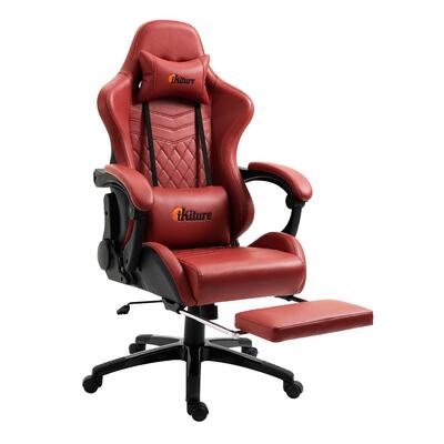 Gaming Chair Office Computer Chairs Footrest Executive Seat PU Leather
