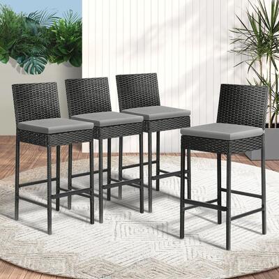 Outdoor Dining Experience with Rattan Garden Bar Stools and Cafe Chairs