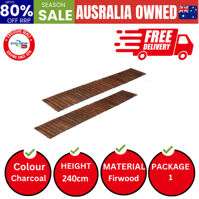 2PC Garden Wooden Pathway 8ft Roll-Out Straight Walkway